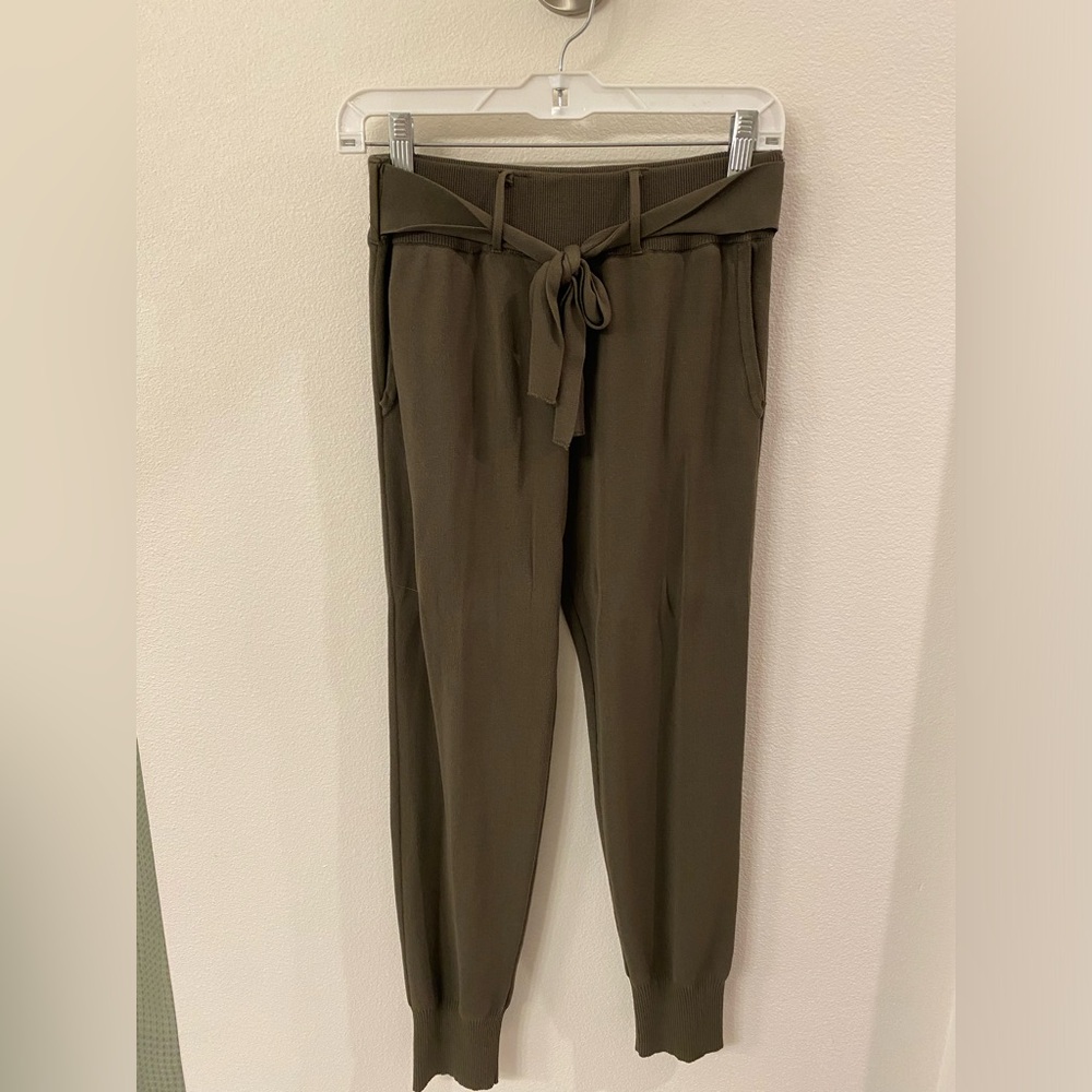 Zara Navy Tie-Waist Joggers